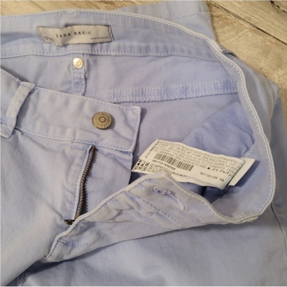 Zara Basic Cotton Pants EUC - Light blue